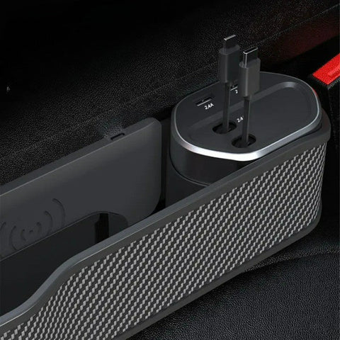 Car Seat Gap Organizer with Cup Holder & Wireless Charger