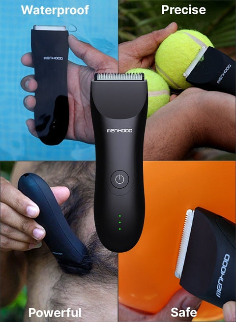 MENHOOD Trimmer Mini All-in-one Trimmer for Men with Waterproof IPX6 Design, SkinSafe Ceramic Technology, QuietRun 7000 RPM Motor, 4000K LED for Low Light Areas, Travel Lock, 90 Min Run Time & Fast Charging
