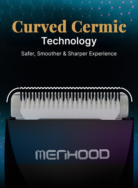MENHOOD Trimmer Mini All-in-one Trimmer for Men with Waterproof IPX6 Design, SkinSafe Ceramic Technology, QuietRun 7000 RPM Motor, 4000K LED for Low Light Areas, Travel Lock, 90 Min Run Time & Fast Charging