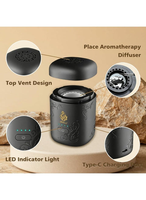 Mini Portable Rechargeable Electric Incense Burner with LED Battery Display USB