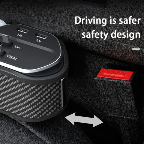 Car Seat Gap Organizer with Cup Holder & Wireless Charger